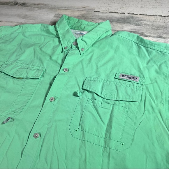 Columbia PFG Men’s Distant Water SS Green Button Shirt Fishing Size XL - Picture 2 of 6